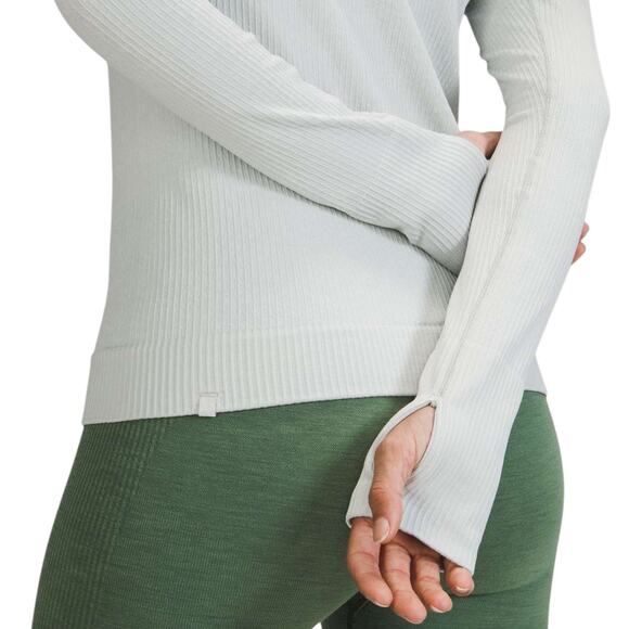 Lululemon Rest Less Pullover Texture Grid Vapor White Size 14 - Picture 4 of 5